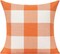 Set of 2 Fall Throw Pillow Covers - Orange & White Plaids (18"x18")